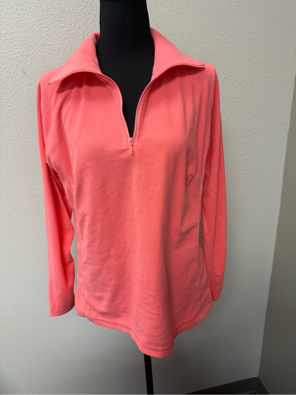 Columbia Coral Pink Fleece 1/4 Zip Pullover Jacket Large Outdoor Hiking Coat - Picture 3 of 11